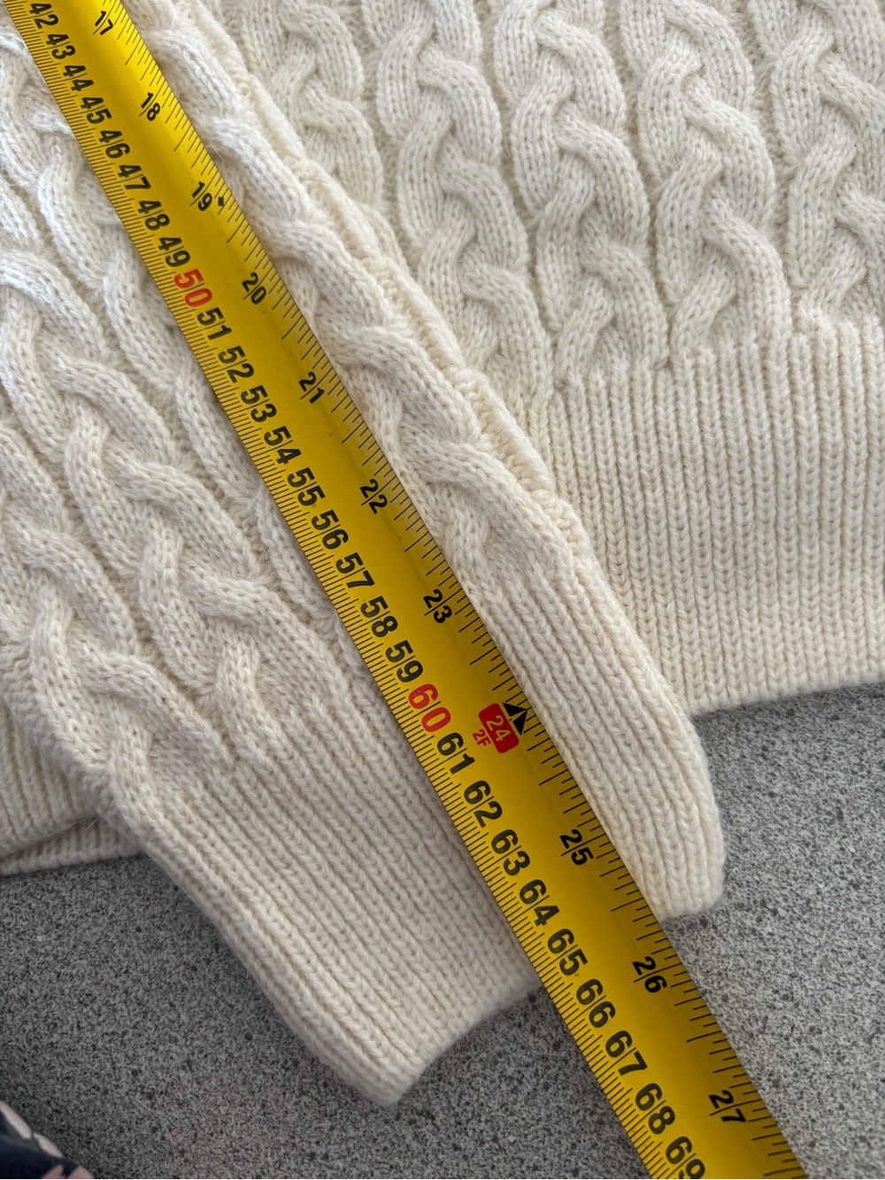 Italian Yarn Cable Knit Full Zip Mock Neck Wool Blend Sweater L Old Money Cabine - Picture 10 of 10